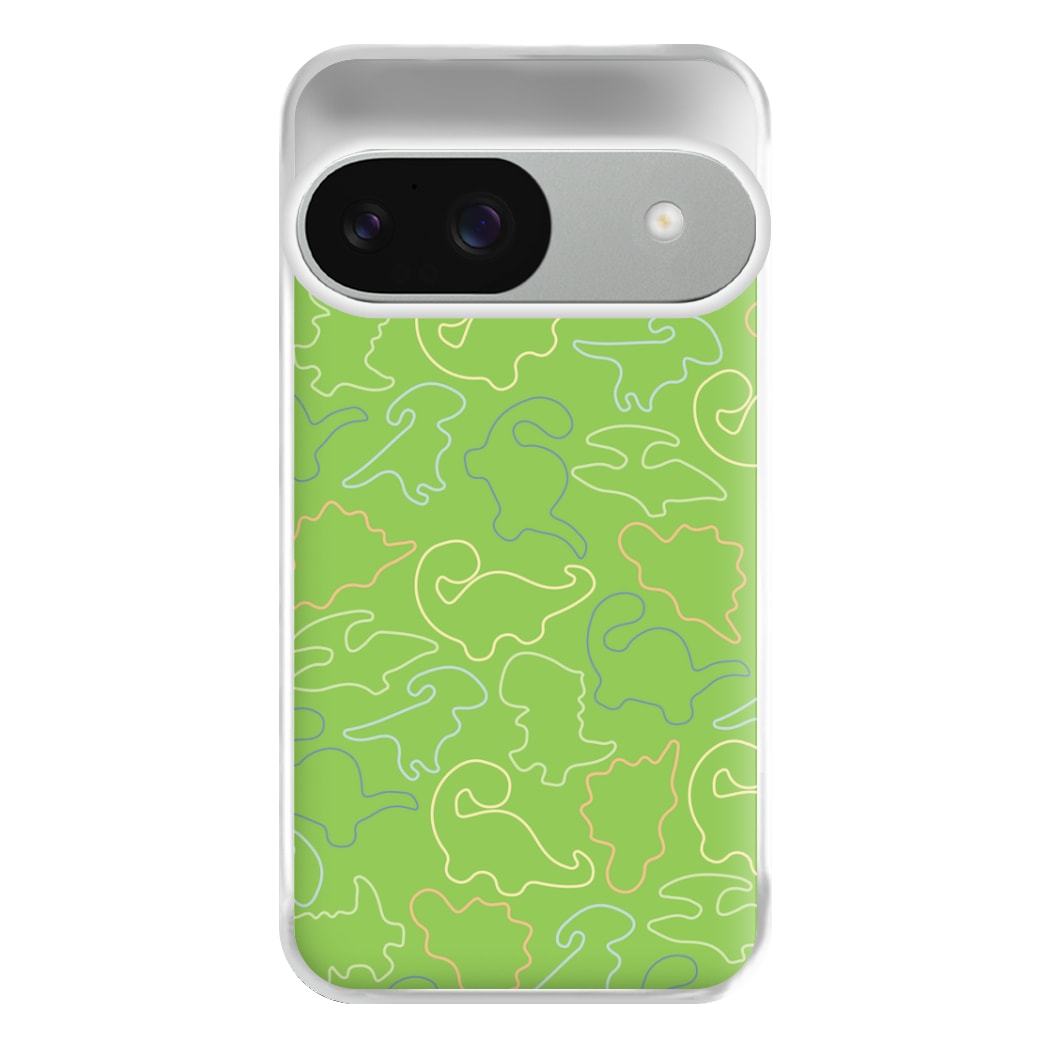 Outline Pattern - Dinosaurs Phone Case for Google Pixel 9 / 9 Pro