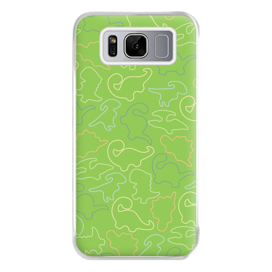 Outline Pattern - Dinosaurs Phone Case for Galaxy S8 Plus