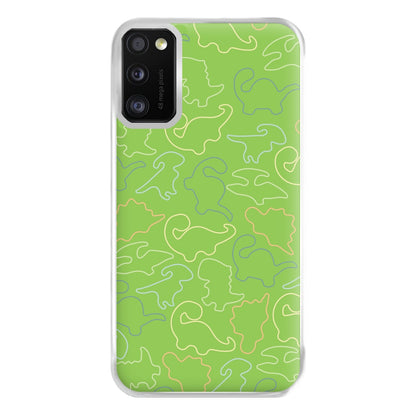 Outline Pattern - Dinosaurs Phone Case for Galaxy A41