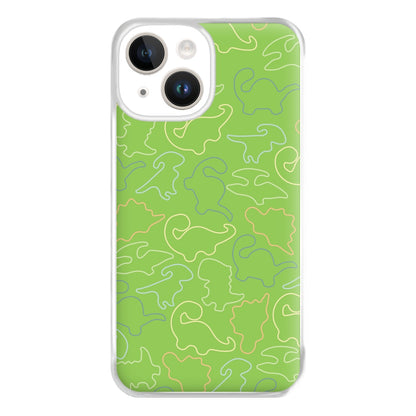 Outline Pattern - Dinosaurs Phone Case for iPhone 14