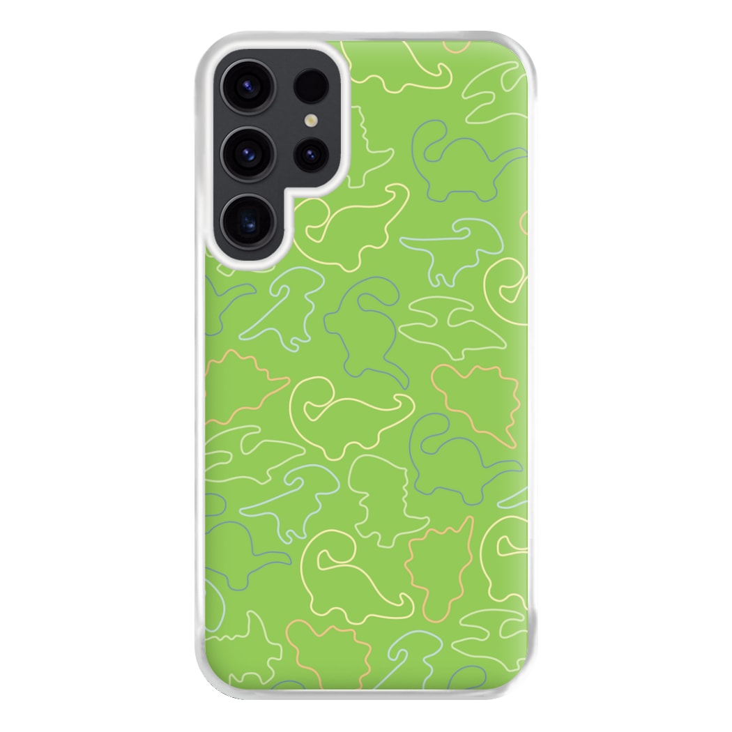 Outline Pattern - Dinosaurs Phone Case for Galaxy S23 Ultra