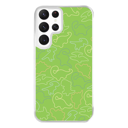 Outline Pattern - Dinosaurs Phone Case for Galaxy S22 Ultra