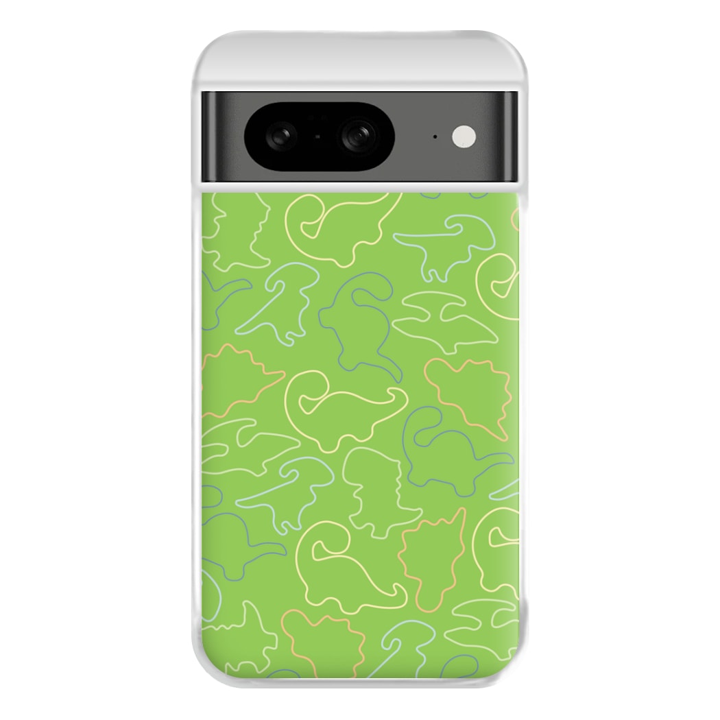 Outline Pattern - Dinosaurs Phone Case for Google Pixel 8