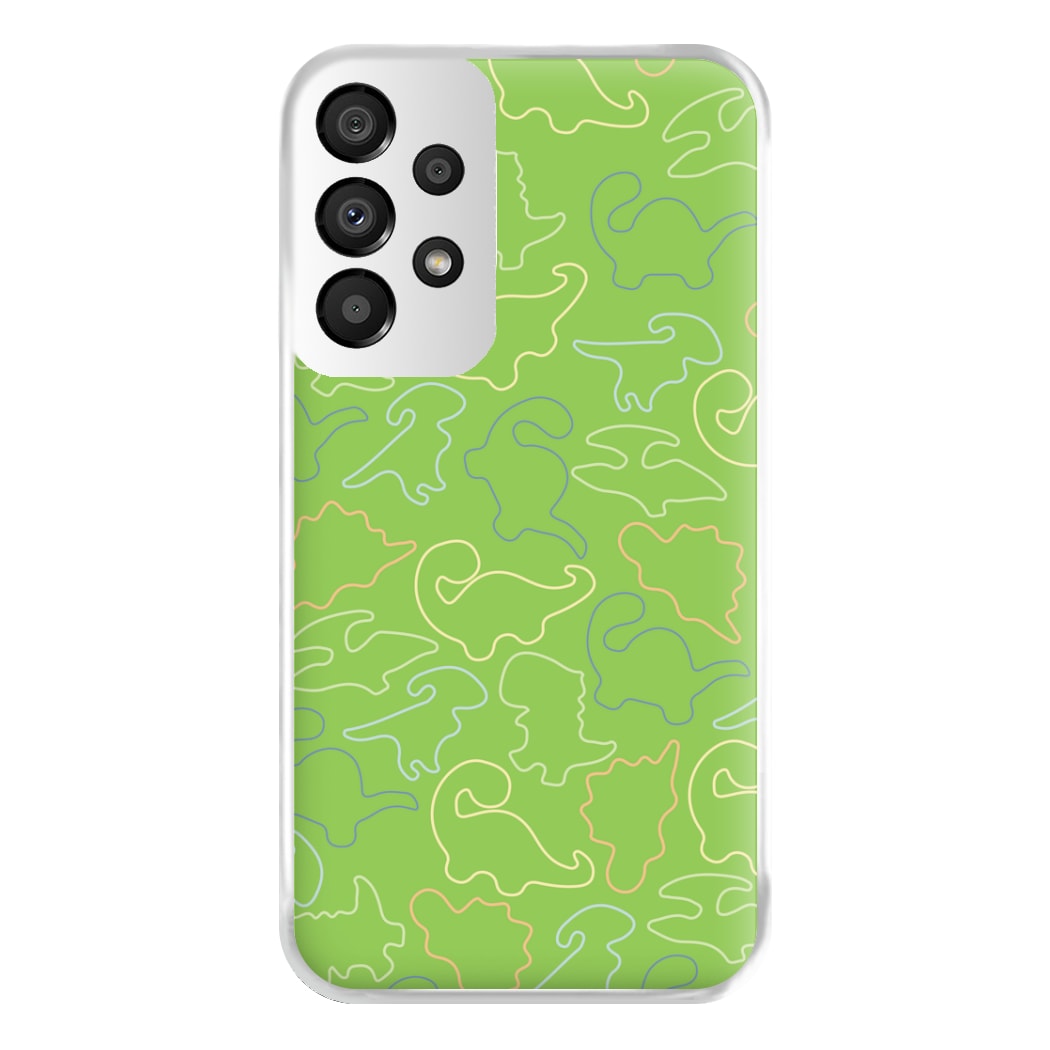 Outline Pattern - Dinosaurs Phone Case for Galaxy A33