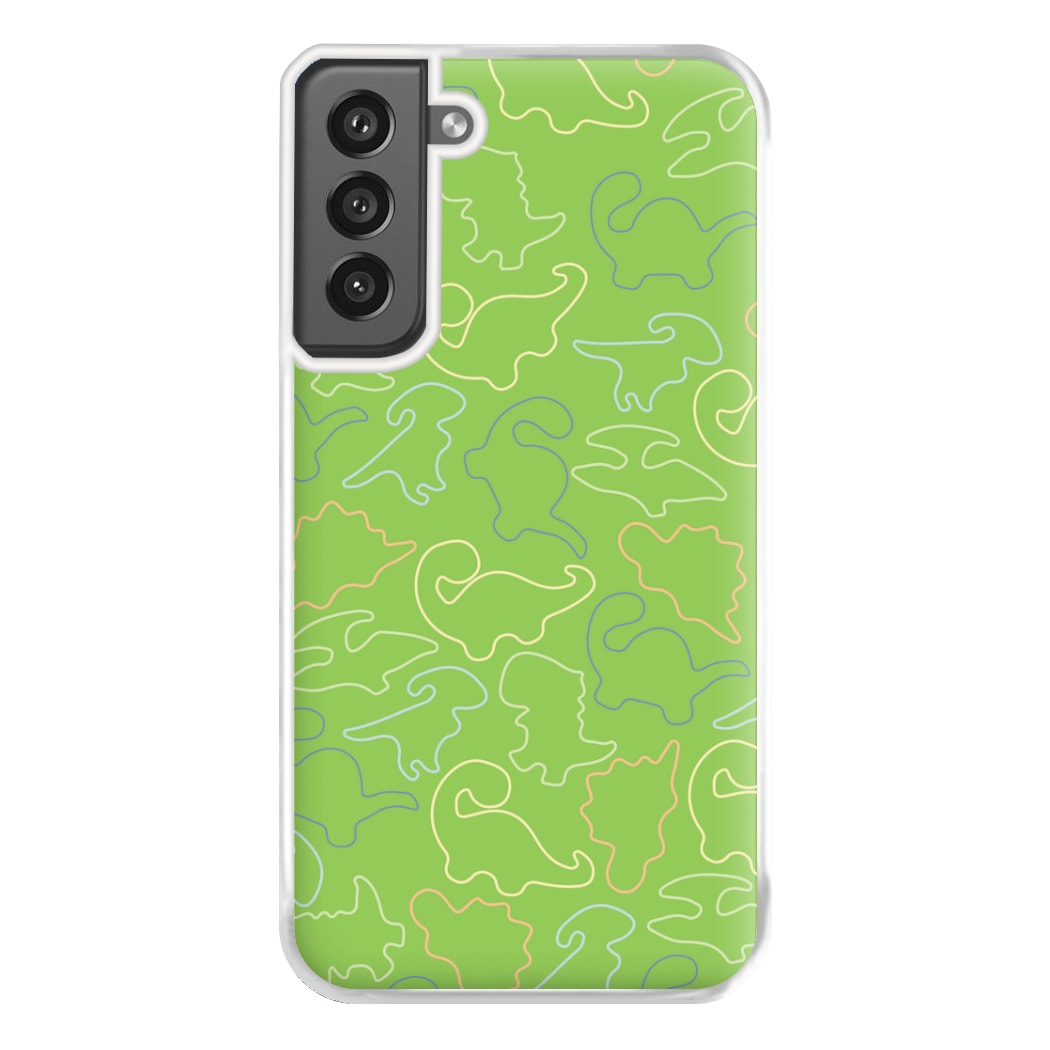 Outline Pattern - Dinosaurs Phone Case for Galaxy S21FE