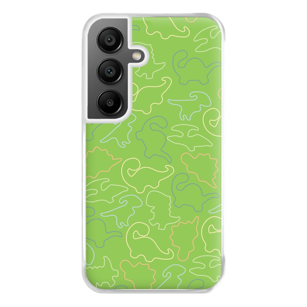 Outline Pattern - Dinosaurs Phone Case for Galaxy A55