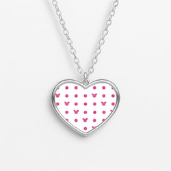 Mickey Polkadot White Fairytale Heart Necklace