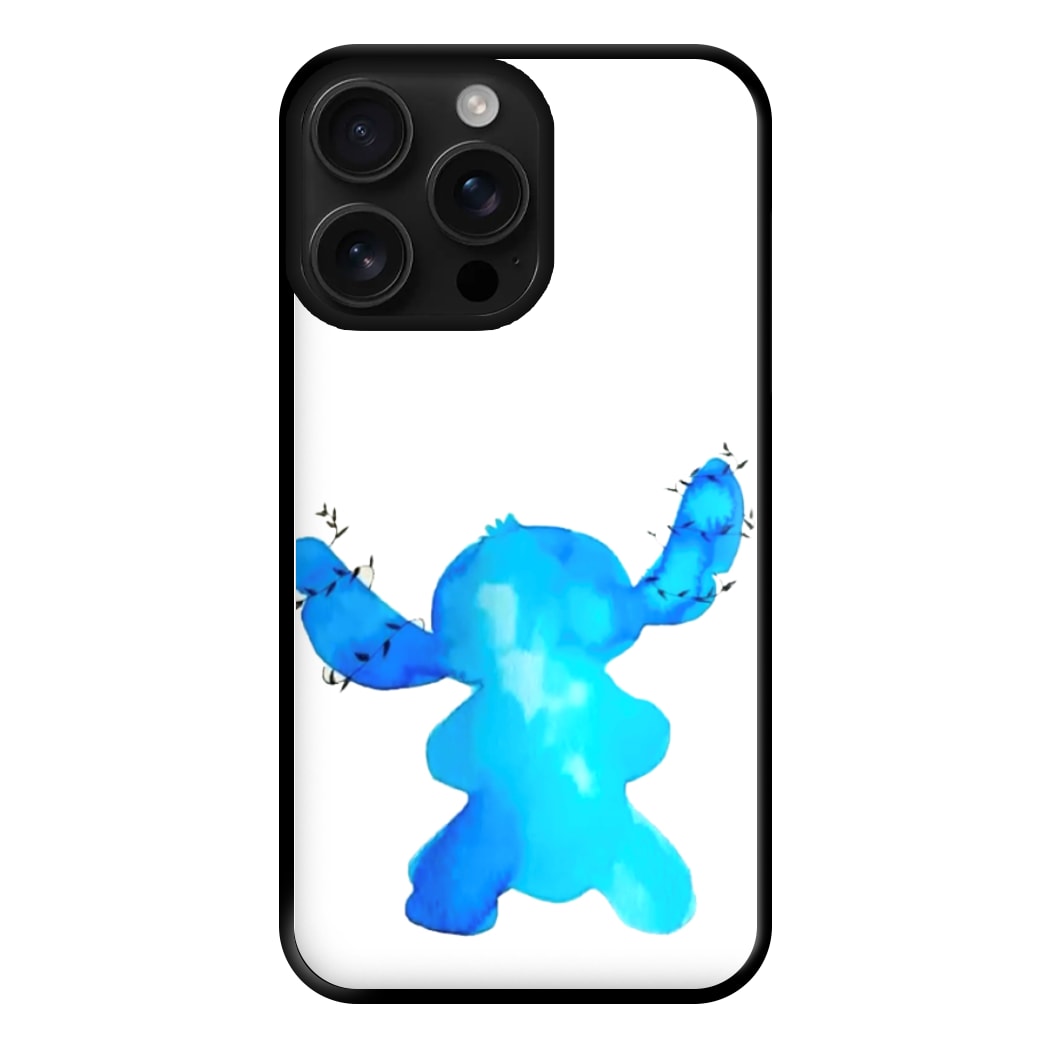 Watercolour Blue Alien Disney Phone Case for iPhone 16 Pro Max