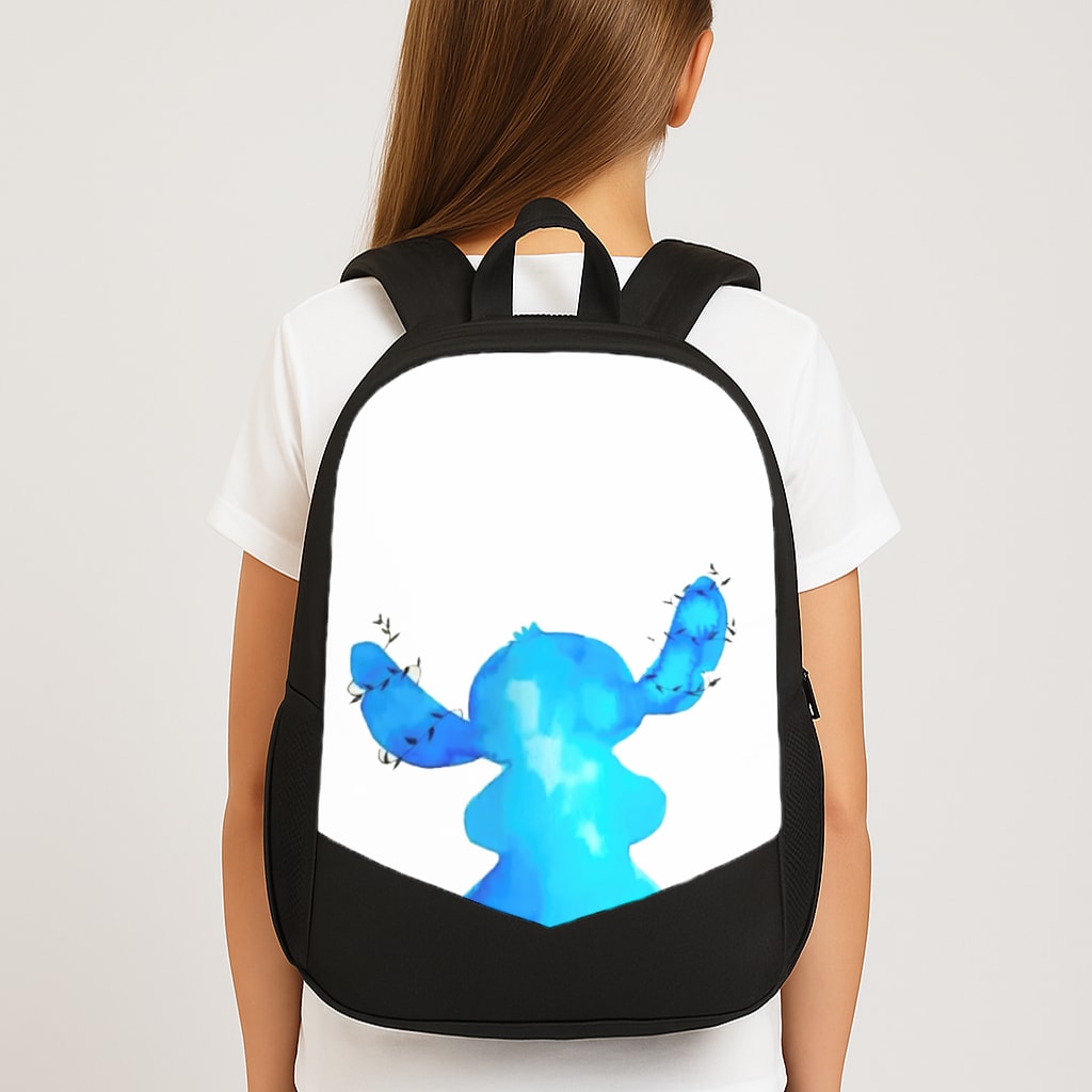 Watercolour Blue Alien Disney Large School Bag