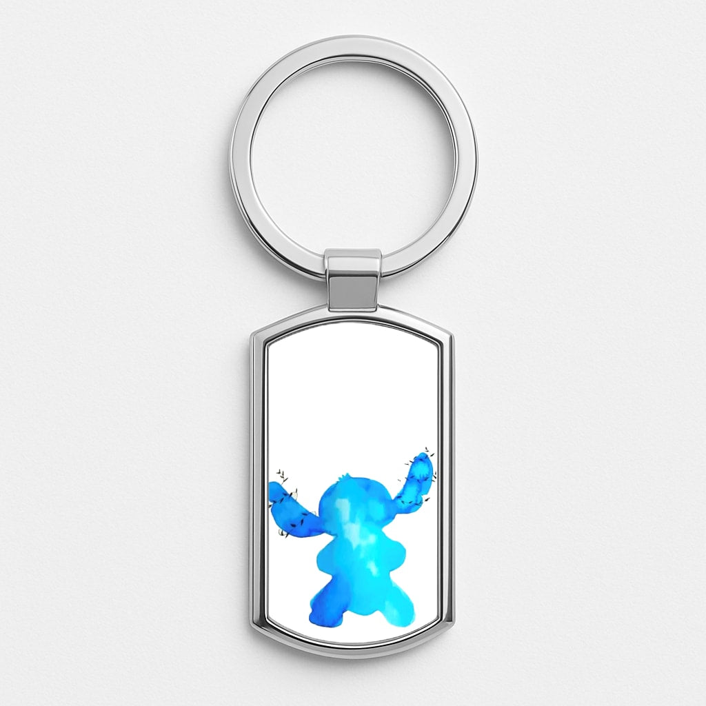 Watercolour Blue Alien Disney Luxury Keyring
