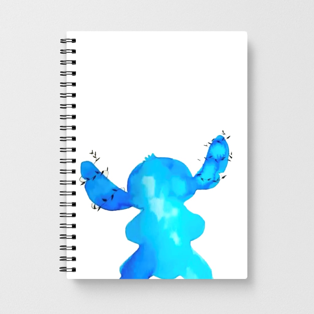 Watercolour Blue Alien Disney Notebook