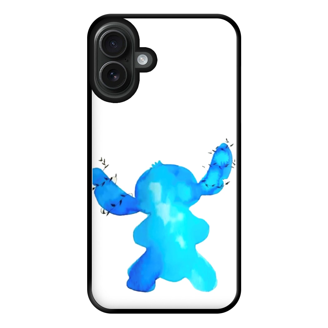 Watercolour Blue Alien Disney Phone Case for iPhone 16 Plus