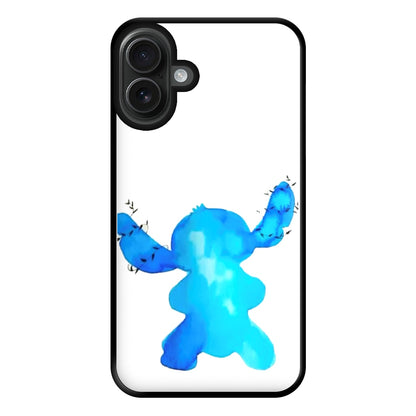 Watercolour Blue Alien Disney Phone Case for iPhone 16 Plus