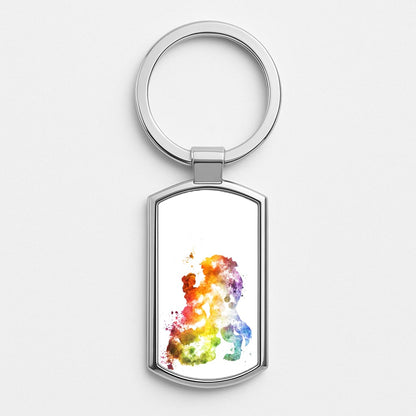 Watercolour Beauty Fairytale Silver Keyring