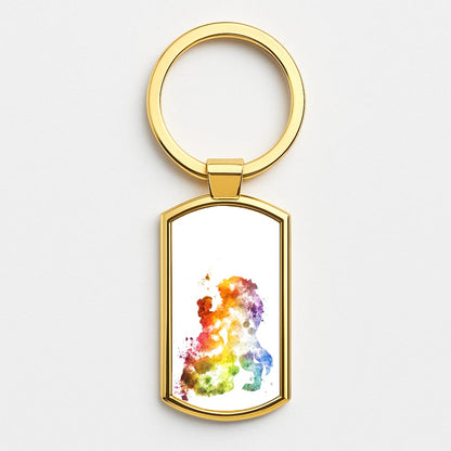 Watercolour Beauty Fairytale Gold Keyring