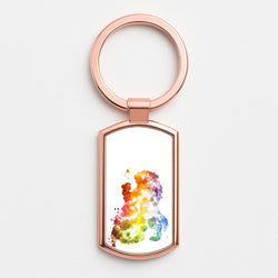 Watercolour Beauty Fairytale Rose Gold Keyring