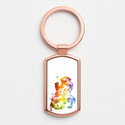 Watercolour Beauty Fairytale Rose Gold Keyring