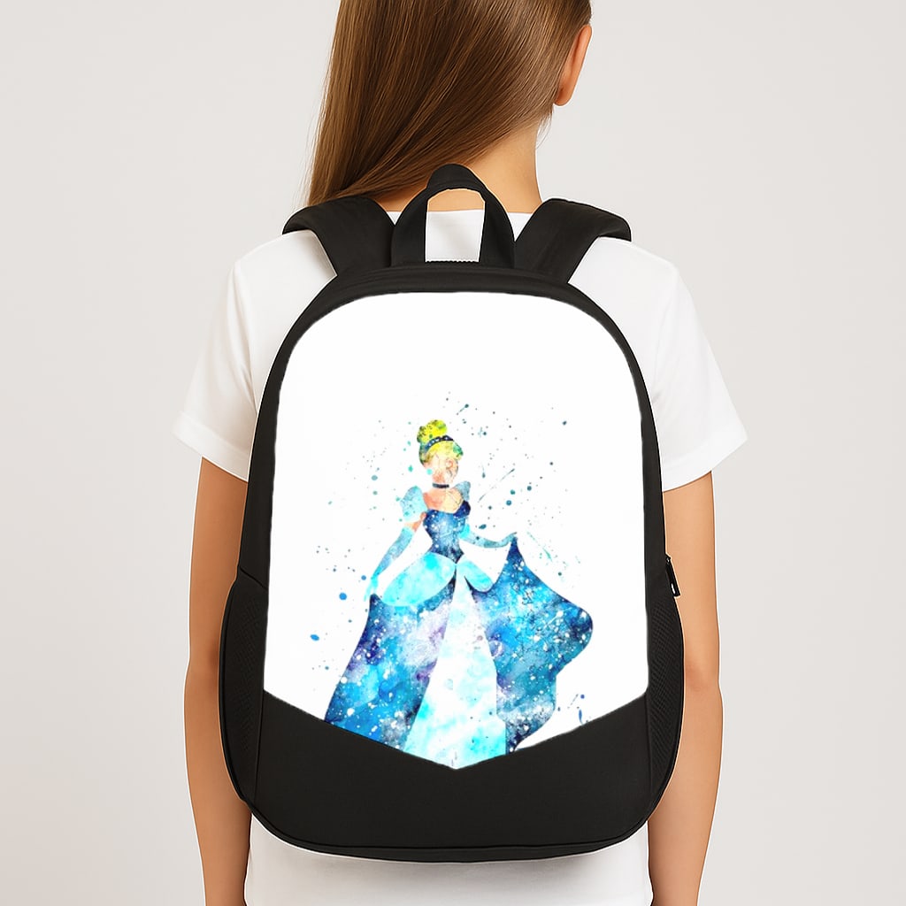 Watercolour Cinderella Fairytale Large School Bag