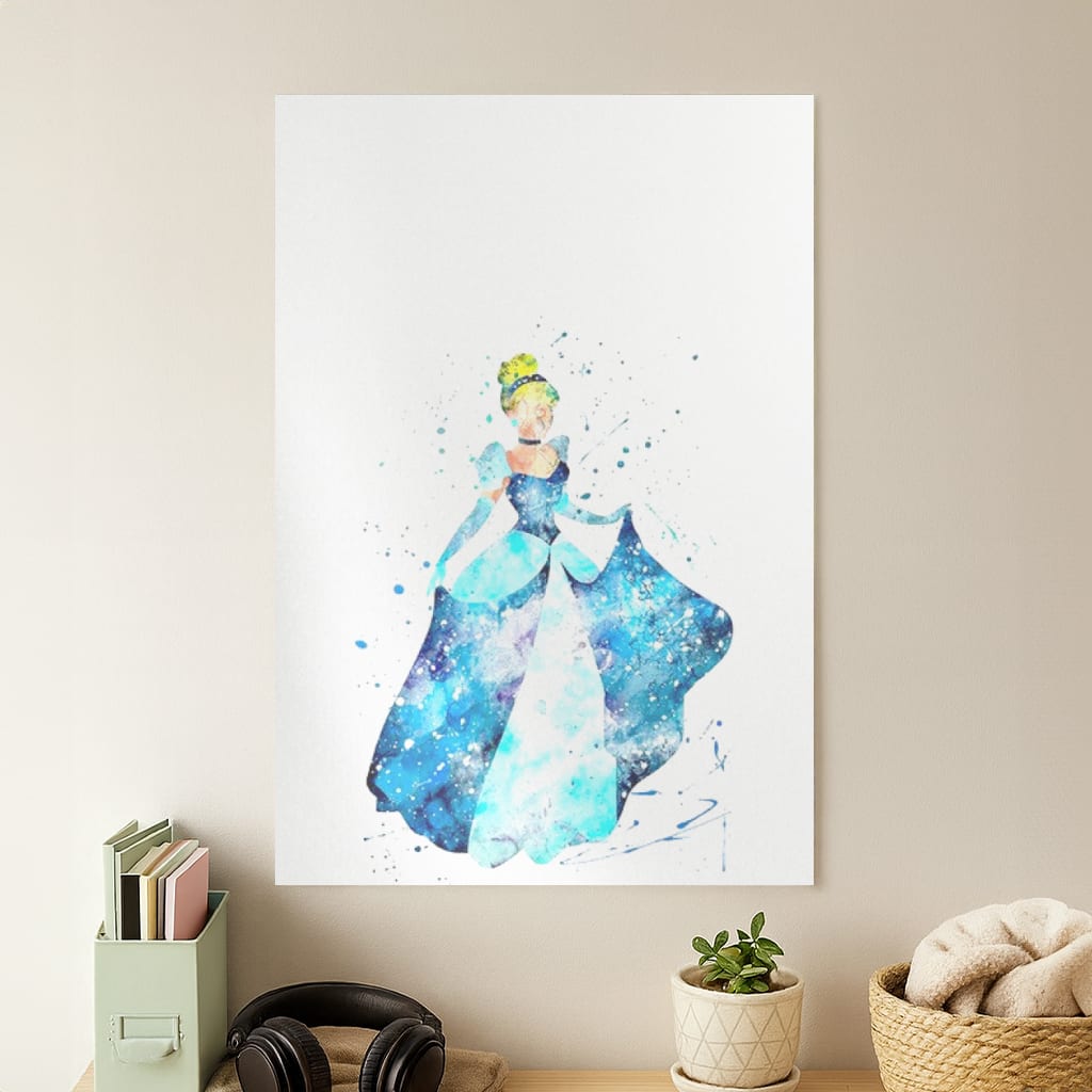 Watercolour Cinderella Fairytale Poster