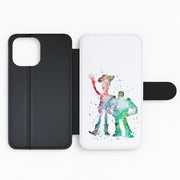 Watercolour Woody & Buzz A Story of Toys Fairytale Flip / Wallet Phone Case 2