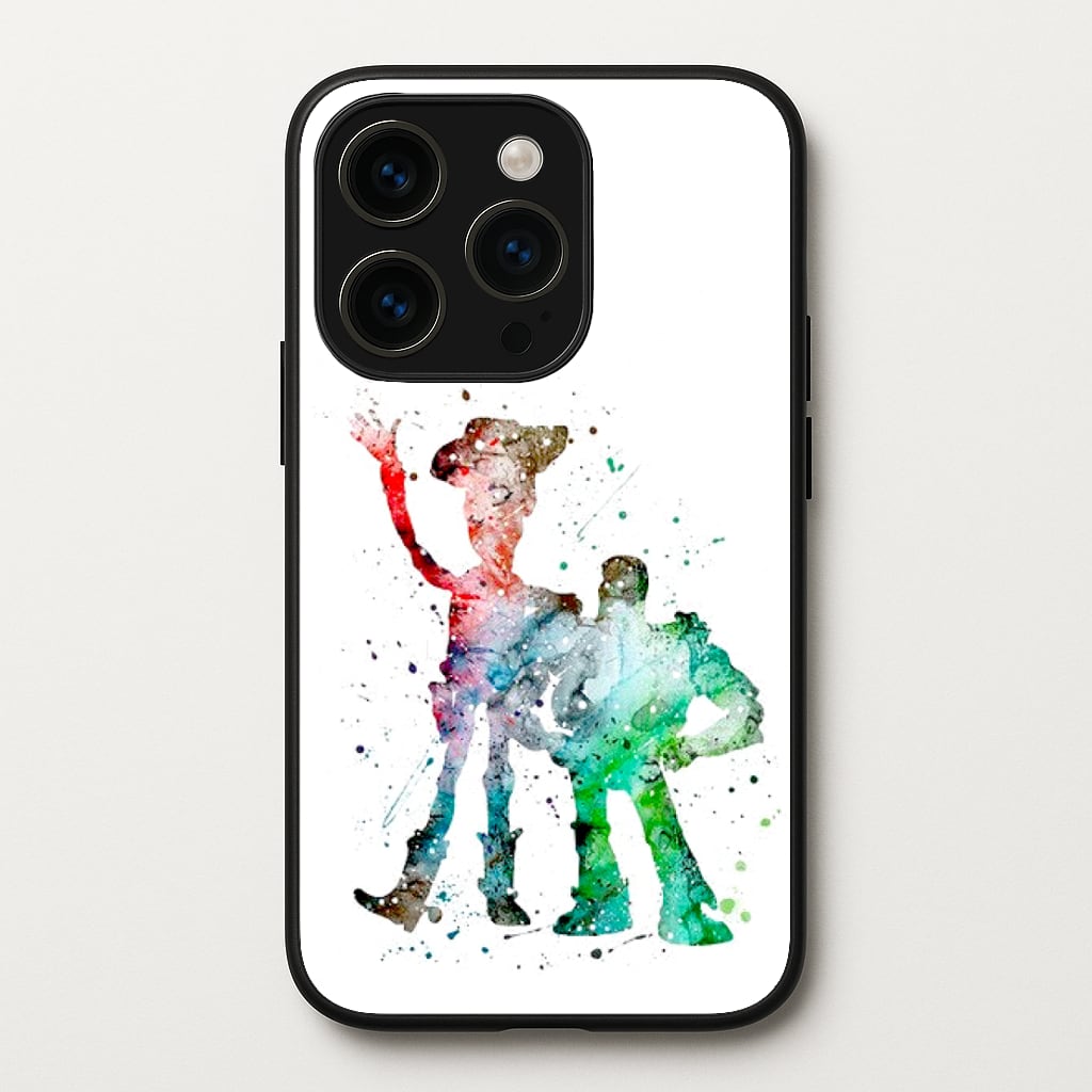 Watercolour Woody & Buzz A Story of Toys Fairytale  - Disney Phone Case for iPhone 14 Pro Max