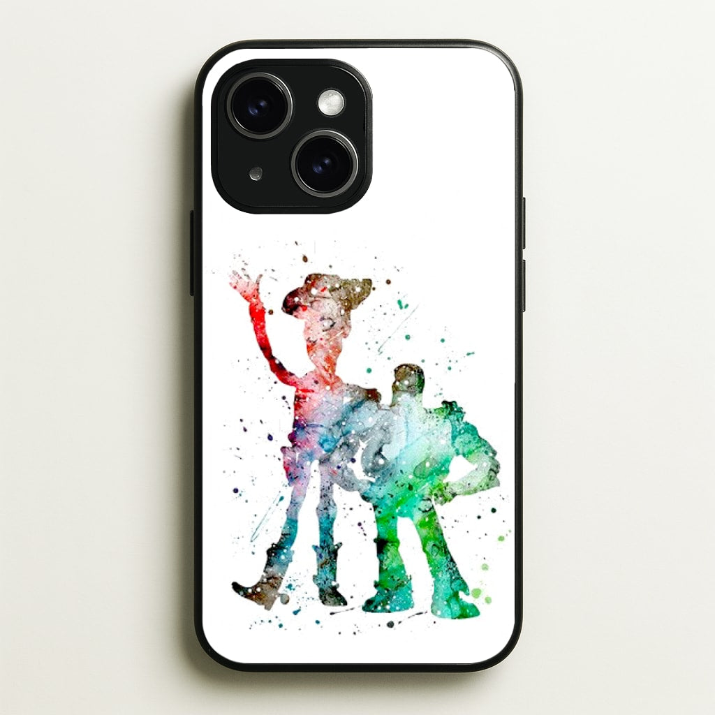 Watercolour Woody & Buzz A Story of Toys Fairytale  - Disney Phone Case for iPhone 15 Plus
