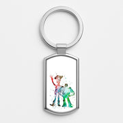 Watercolour Woody & Buzz A Story of Toys Fairytale Luxury Keyring 1