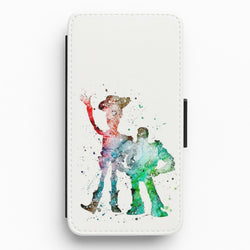 Watercolour Woody & Buzz A Story of Toys Fairytale Flip / Wallet Phone Case