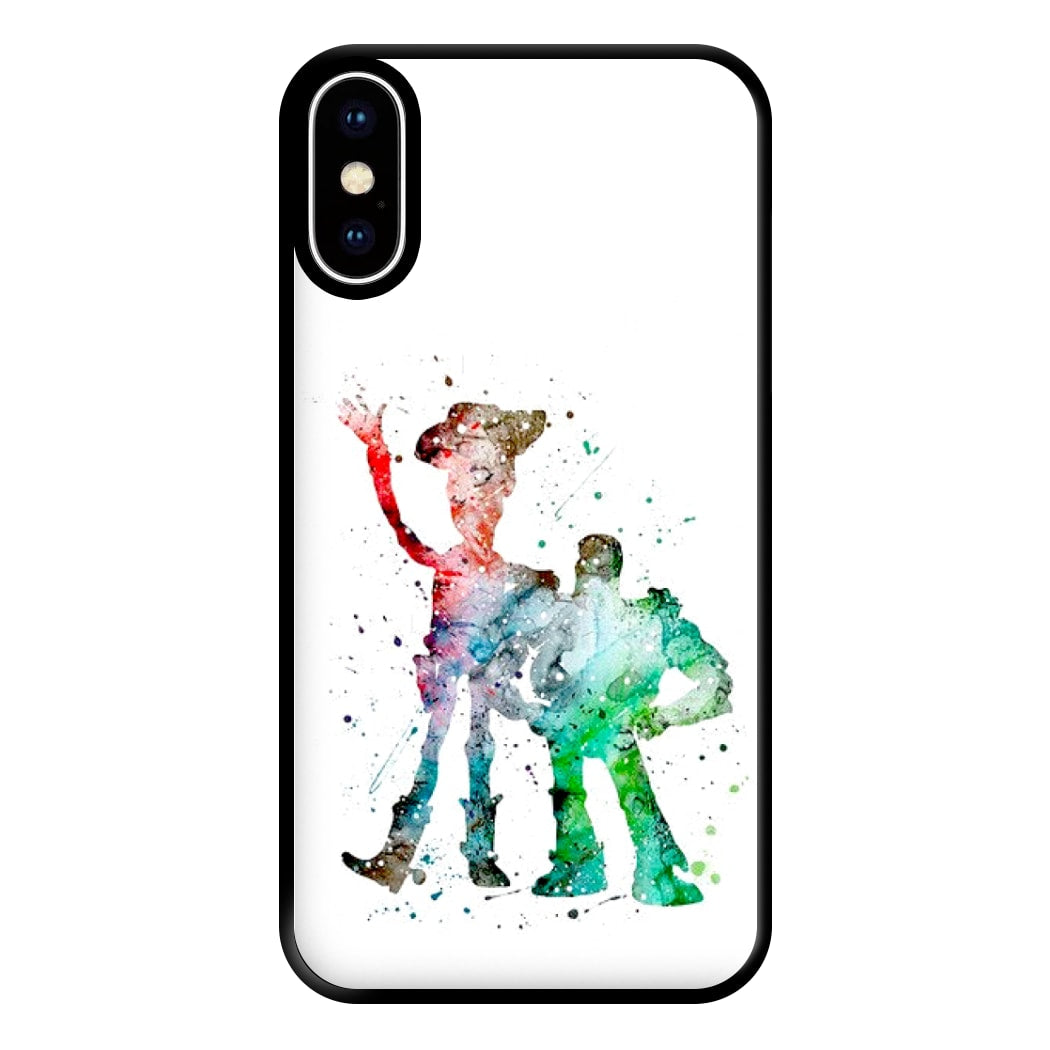 Watercolour Woody & Buzz A Story of Toys Fairytale Phone Case for iPhone XS Max