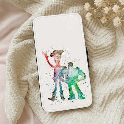 Watercolour Woody & Buzz A Story of Toys Fairytale Wallet Phone Case