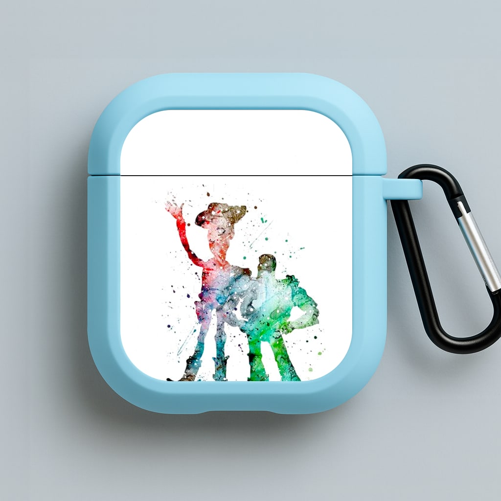 Watercolour Woody & Buzz A Story of Toys Fairytale Blue AirPods Case