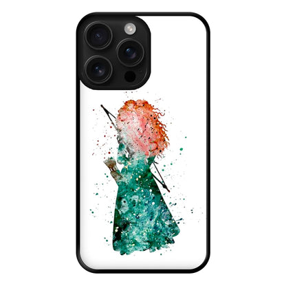 Watercolour Princess Merida Brave Fairytale Phone Case for iPhone 16 Pro Max