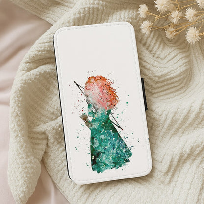 Watercolour Princess Merida Brave Fairytale Wallet Phone Case