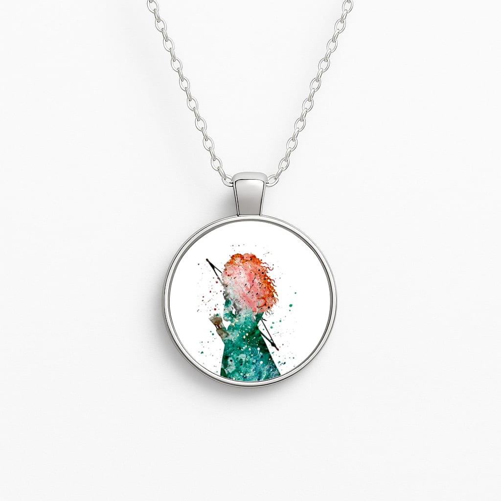 Watercolour Princess Merida Brave Fairytale Necklace