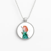 Watercolour Princess Merida Brave Fairytale Necklace 1