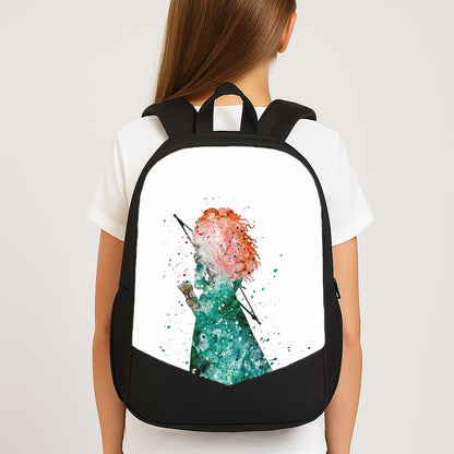 Watercolour Princess Merida Brave Fairytale Large School Bag