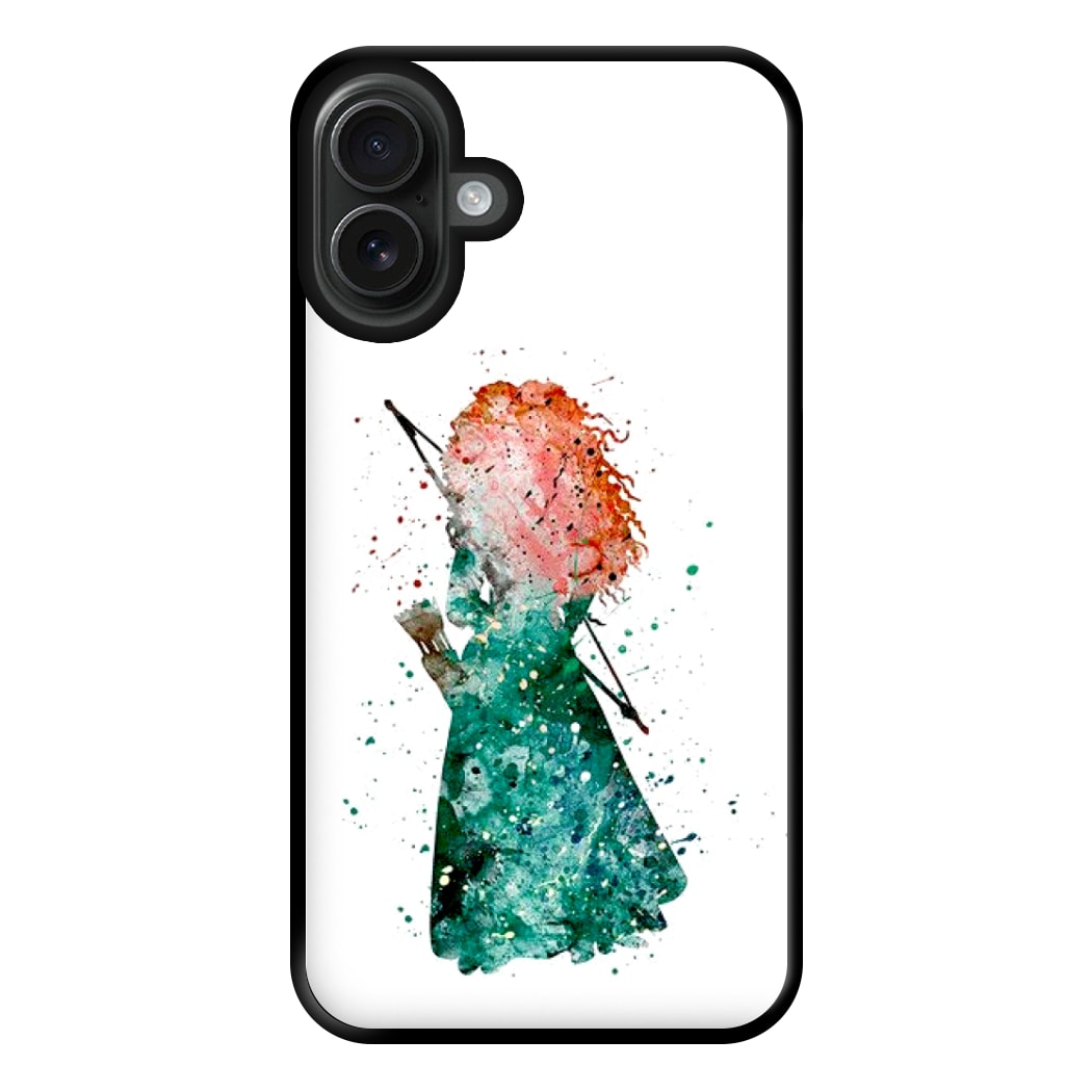 Watercolour Princess Merida Brave Fairytale Phone Case for iPhone 16 Plus