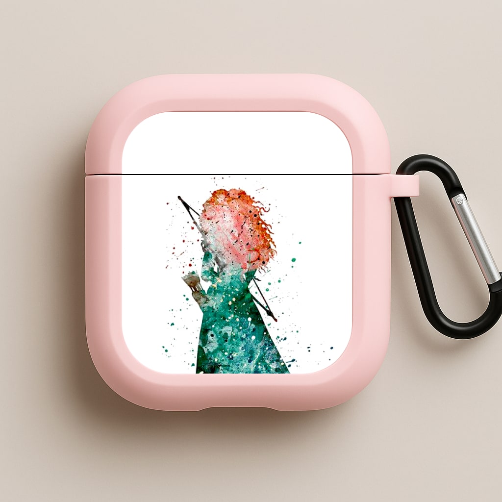 Watercolour Princess Merida Brave Fairytale Pink AirPods Case