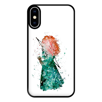 Watercolour Princess Merida Brave Fairytale Phone Case for iPhone XS Max