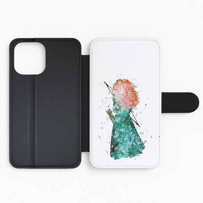 Watercolour Princess Merida Brave Fairytale Flip Phone Case