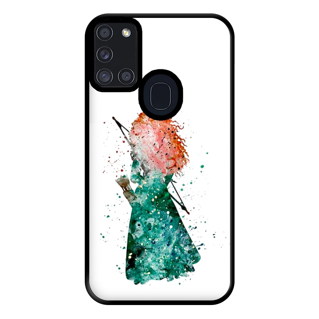 Watercolour Princess Merida Brave Fairytale Phone Case for Galaxy A21s