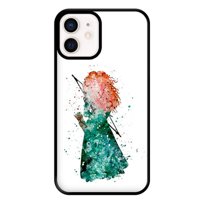 Watercolour Princess Merida Brave Fairytale Phone Case for iPhone 13 Mini