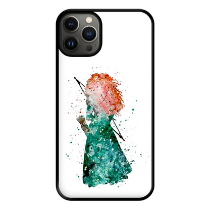 Watercolour Princess Merida Brave Fairytale Phone Case for iPhone 13