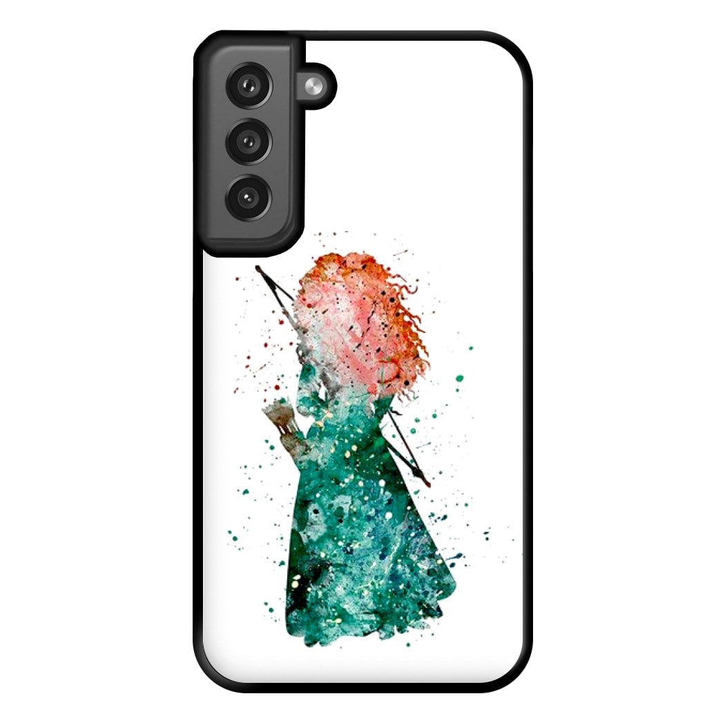 Watercolour Princess Merida Brave Fairytale Phone Case for Galaxy S21FE