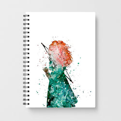 Watercolour Princess Merida Brave Disney Notebook - Fun Cases