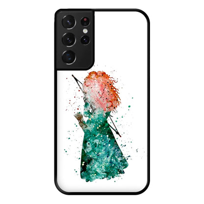 Watercolour Princess Merida Brave Fairytale Phone Case for Galaxy S21 Ultra