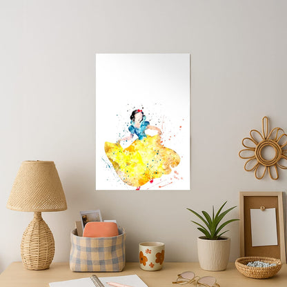 Watercolour Snow White Fairytale Art Print