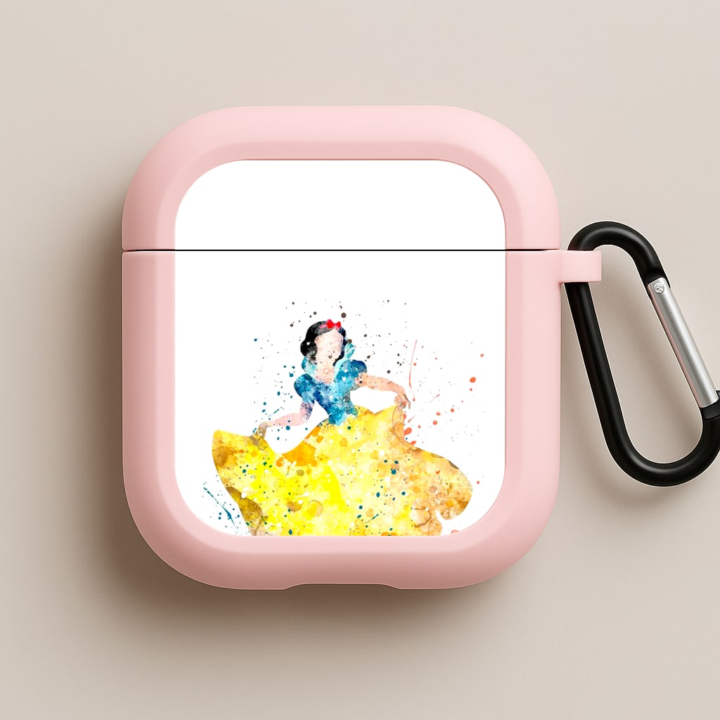 Watercolour Snow White Fairytale Pink AirPods Case
