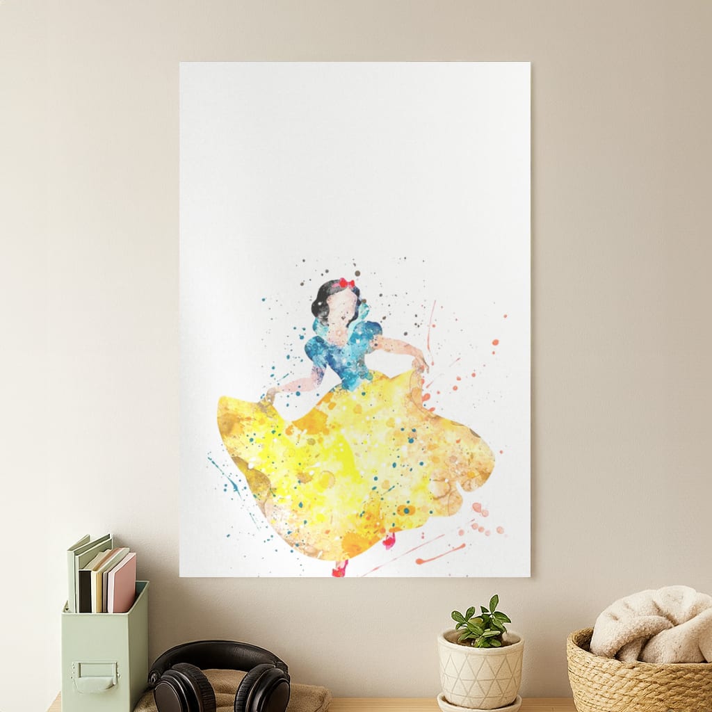 Watercolour Snow White Fairytale Poster