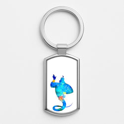 Watercolour Aladdin Fairytale Silver Keyring